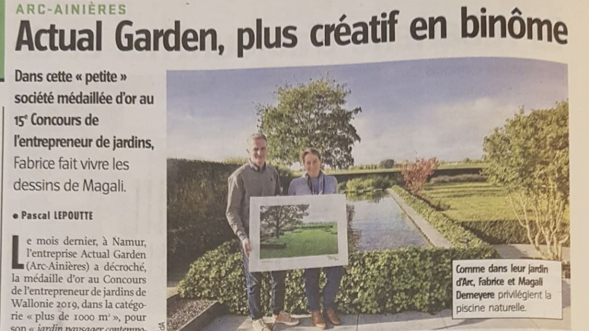 Parution dans l'avenir : Actual Garden, plus créatif en binôme.